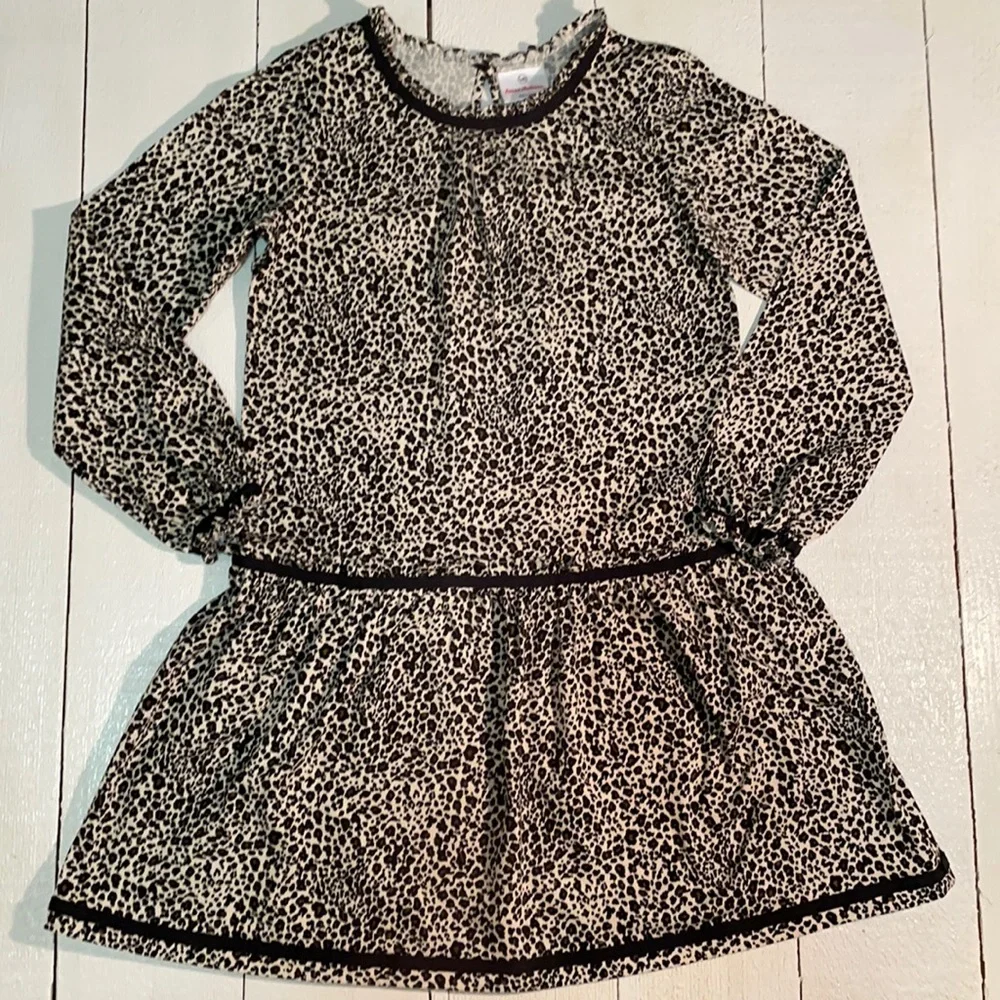 Hanna Andersson Girls Leopard Dress Size 140 10